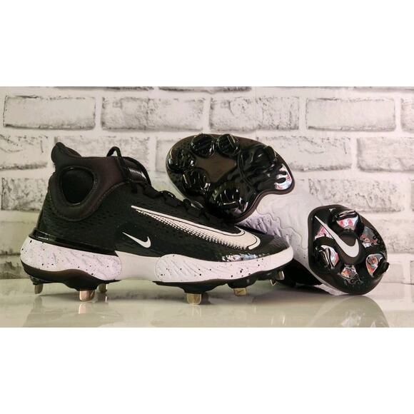 Nike Alpha Huarache Elite 4 Mid Men's Size 8 Black Baseball Cleat DJ6520-003 - Picture 1 of 6